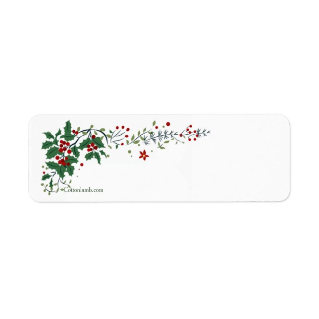 Étiquettes d'adresse de retour Jolly Holly (Devant)