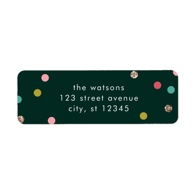 Étiquettes d'adresse de retour Joyeux et Joyeux fê (Devant)