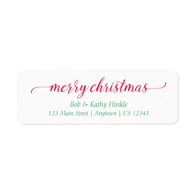 Étiquettes d'adresse de retour Joyeux Noël (Devant)