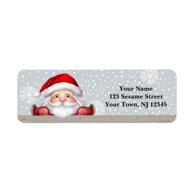 Étiquettes d'adresse de retour Joyful Père Noël (Devant)