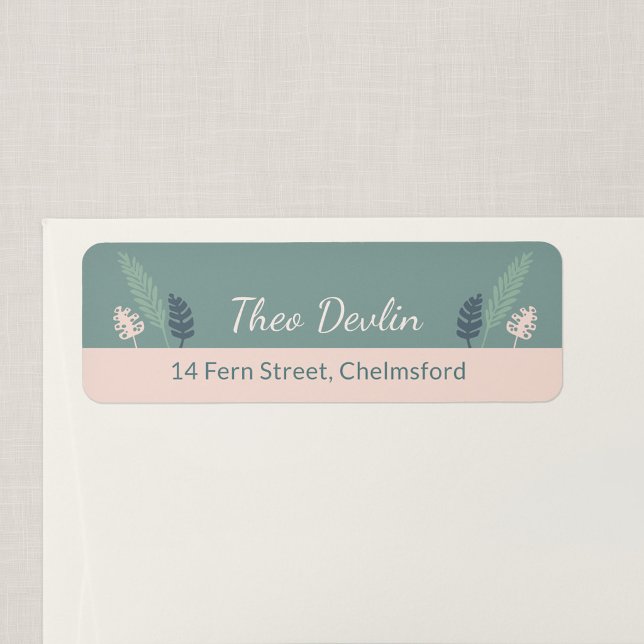 Étiquettes d'adresse de retour Jungle Leaf Kids (Tiny Tiger - Jungle Leaf Return Address Label)