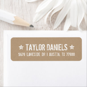 Étiquettes d'adresse de retour Kraft rustique