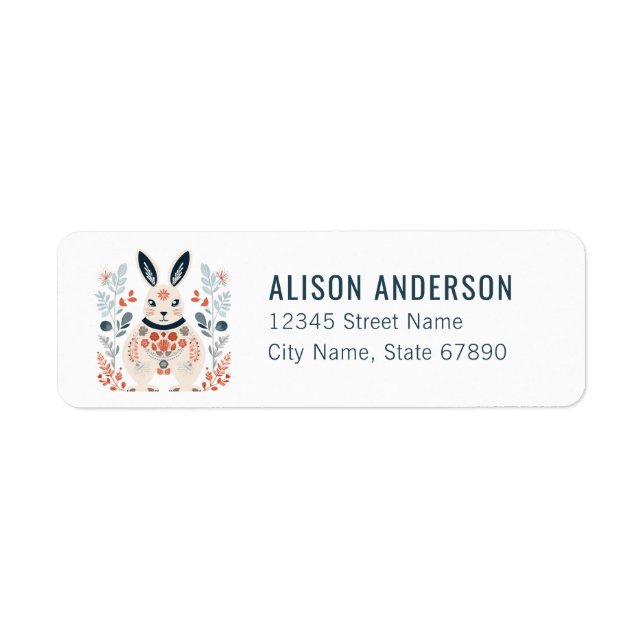 Étiquettes d'adresse de retour lapin (Devant)