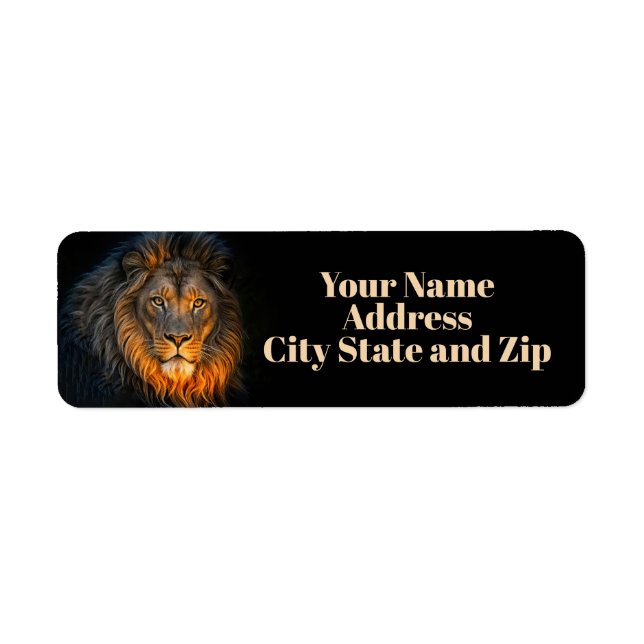 Étiquettes d'adresse de retour Lion Leo (Devant)
