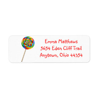 Étiquettes d'adresse de retour Lollipop - Couleurs
