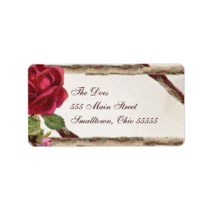 Étiquettes d'adresse de retour mariage Rose Vintag