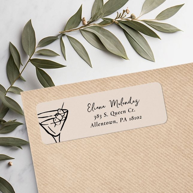 Étiquettes d'adresse de retour Martini (Créateur téléchargé)