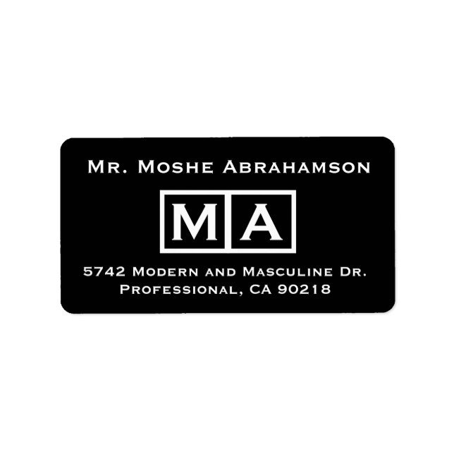 Étiquettes d'adresse de retour Masculin Moderne B& (Devant)
