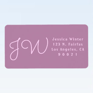 Étiquettes d'adresse de retour Mauve/rose