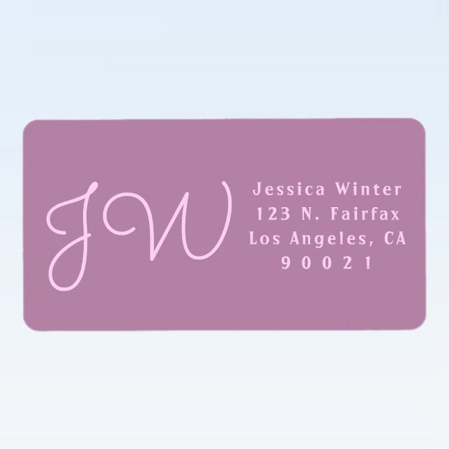 Étiquettes d'adresse de retour Mauve/rose (Créateur téléchargé)