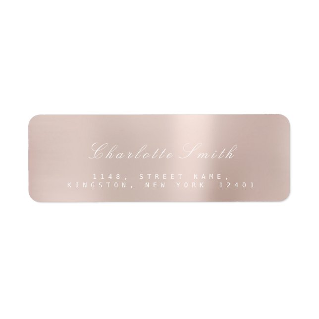 Étiquettes d'adresse de retour minimalisme Rose Ro (Devant)