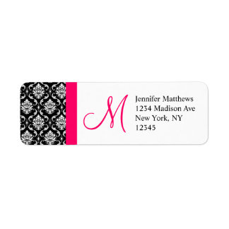Étiquettes d'adresse de retour Monogramme Mariage