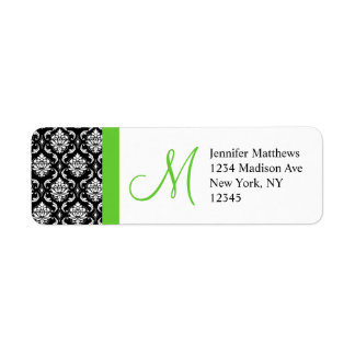 Étiquettes d'adresse de retour Monogramme Mariage