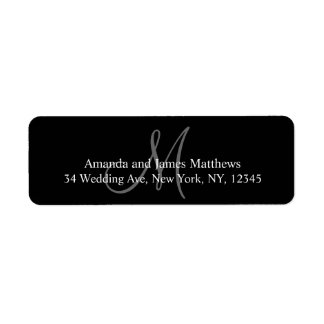 Étiquettes d'adresse de retour Monogramme pour les