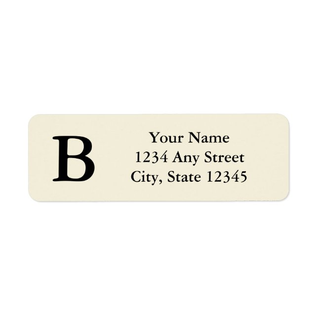 Étiquettes d'adresse de retour monogrammes en noir (Devant)