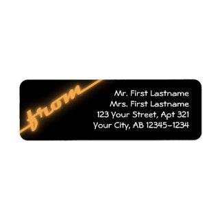 Étiquettes d'adresse de retour Neon Orange et Blac