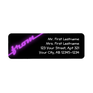 Étiquettes d'adresse de retour Neon Purple & Black
