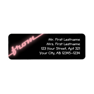 Étiquettes d'adresse de retour Neon Rose et Noir