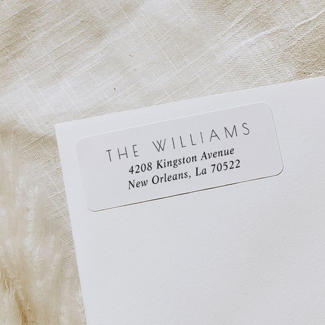 Étiquettes d'adresse de retour noir et blanc chic (Simple modern minimal return address labels.)