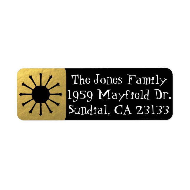 Étiquettes d'adresse de retour or glamour rétro (Devant)