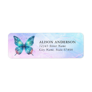 Étiquettes d'adresse de retour papillon