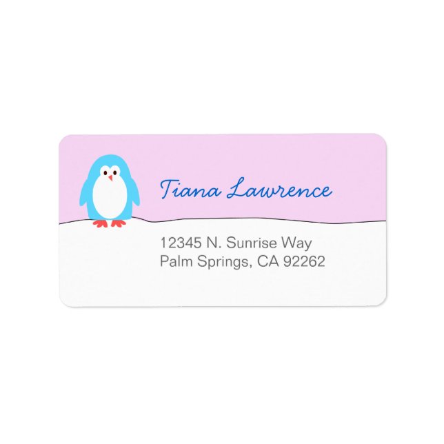 Étiquettes d'adresse de retour Pingouin (Devant)