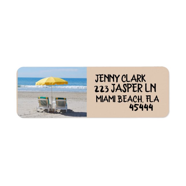 ÉTIQUETTES D'ADRESSE DE RETOUR PLAGE TROPICALE & C (Devant)