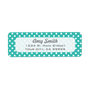 Étiquettes d'adresse de retour pois White et Aqua