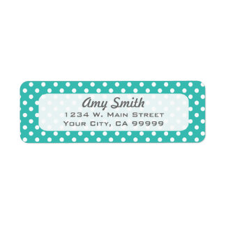 Étiquettes d'adresse de retour pois White et Aqua