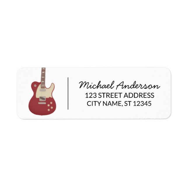 Étiquettes d'adresse de retour pour guitariste ou  (Devant)