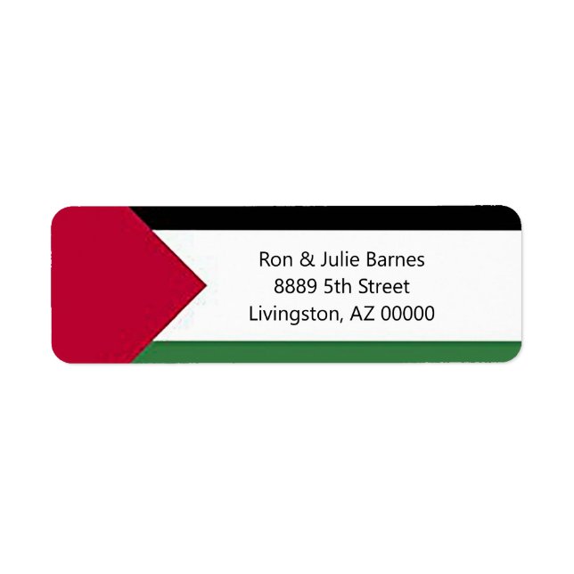 Étiquettes d'adresse de retour pour la Palestine (Devant)