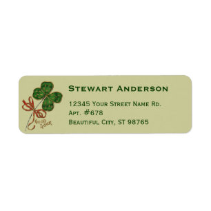 Étiquettes d'adresse de retour pour la Saint-Patri