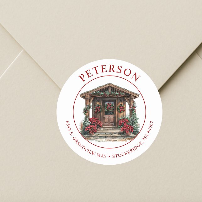 Étiquettes d'adresse de retour pour Noël rustique  (Créateur téléchargé)