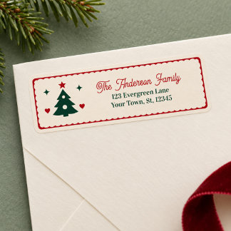 Étiquettes d'adresse de retour pour sapin de Noël