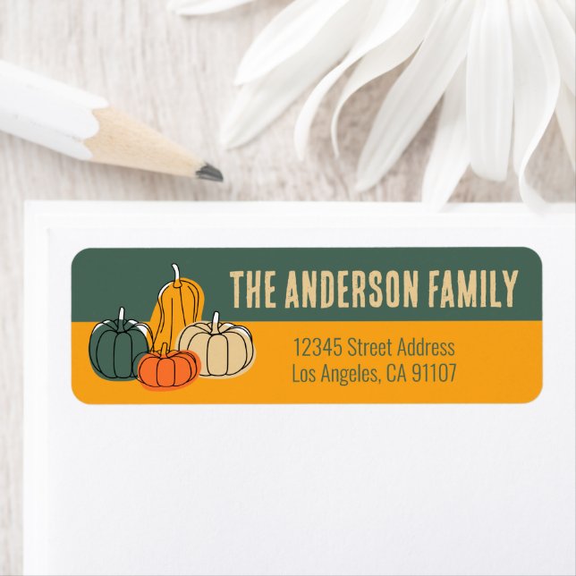 Étiquettes d'adresse de retour pour Thanksgiving A (En situation)