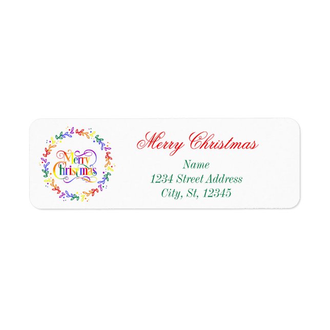Étiquettes d'adresse de retour pour un joyeux Noël (Devant)