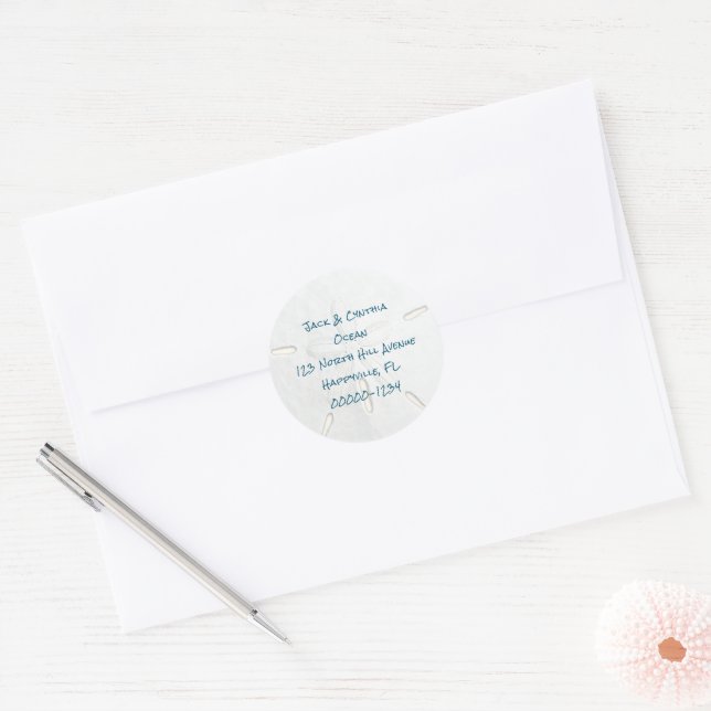Étiquettes d'adresse de retour rond Dollar de Sabl (Enveloppe)