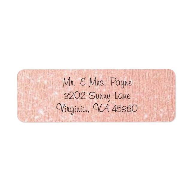 Étiquettes d'adresse de retour rose Gold (Devant)