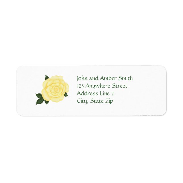 Étiquettes d'adresse de retour rose jaune pâle (Devant)