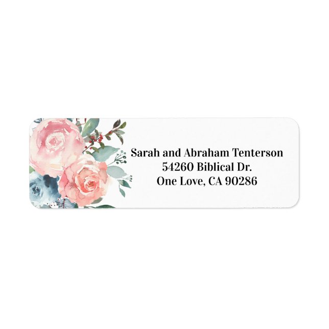 Étiquettes d'adresse de retour Roses Fleurs Roses  (Devant)