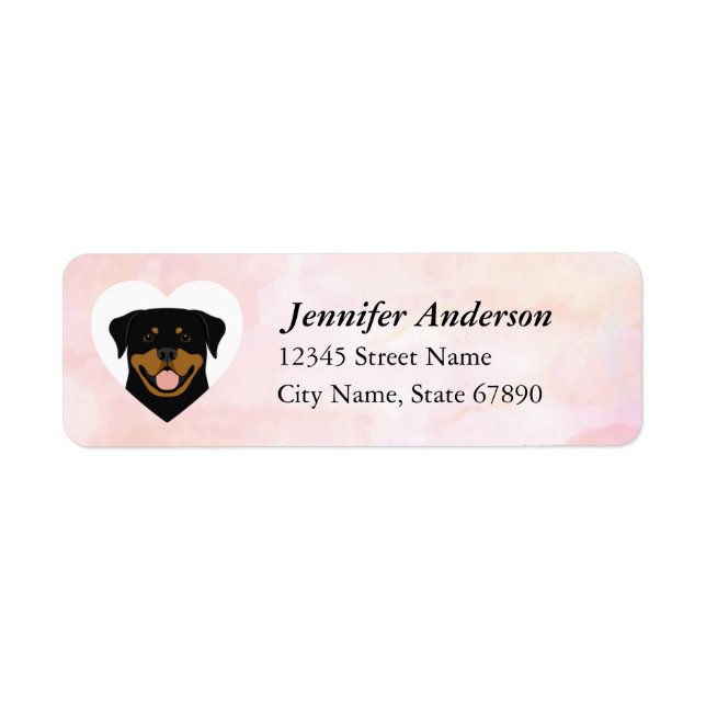 Étiquettes d'adresse de retour Rottweiler (Devant)