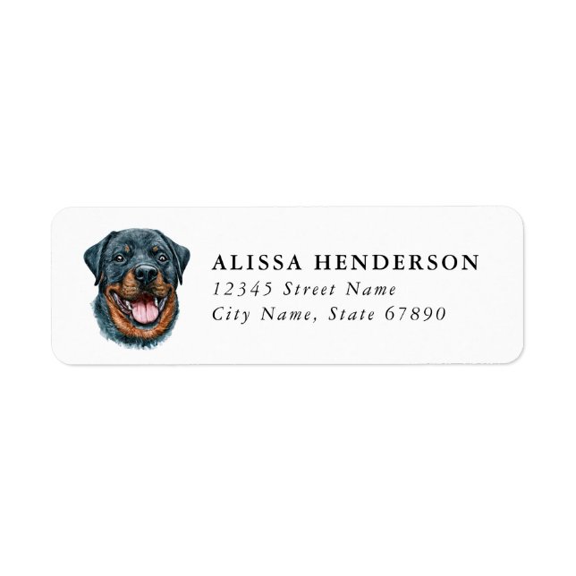 Étiquettes d'adresse de retour Rottweiler (Devant)