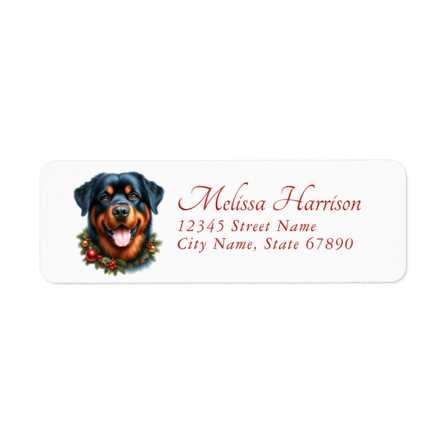 Étiquettes d'adresse de retour Rottweiler (Devant)
