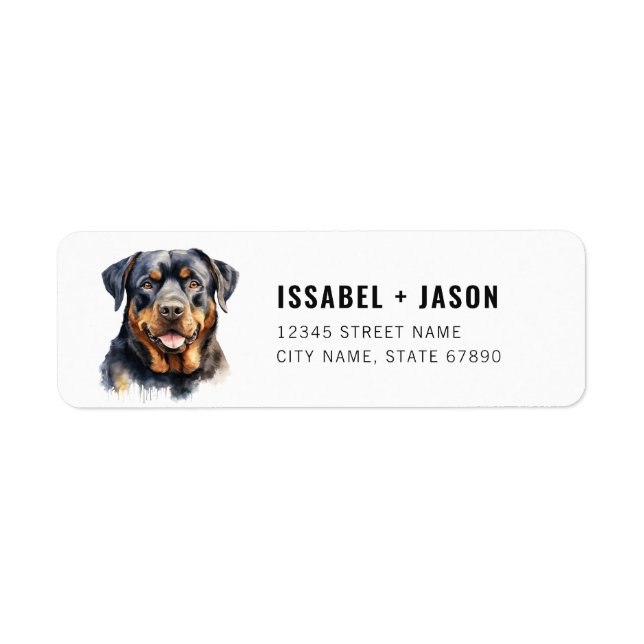 Étiquettes d'adresse de retour Rottweiler (Devant)