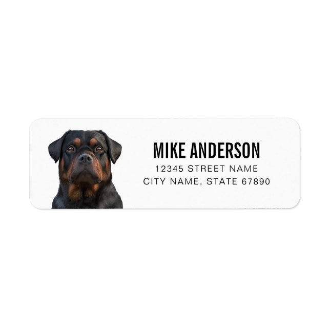 Étiquettes d'adresse de retour Rottweiler (Devant)
