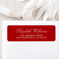 Étiquettes d'adresse de retour rouge simple élégan