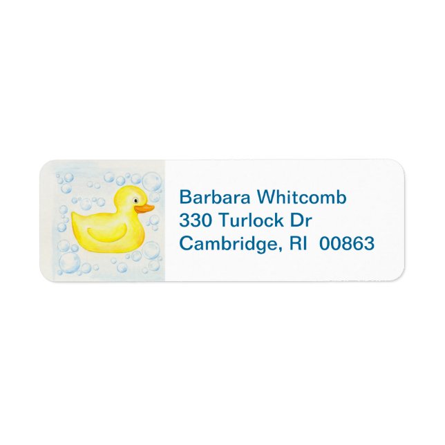 Étiquettes d'adresse de retour Rubber Ducky (Devant)