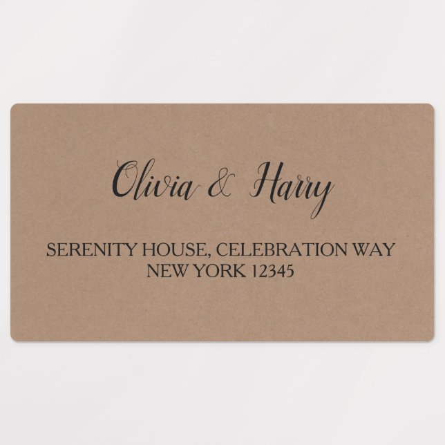 Étiquettes d'adresse de retour Rustique Mariage ét (Design 1)