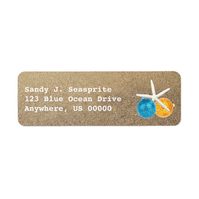 Étiquettes d'adresse de retour Sable de plage et o (Devant)
