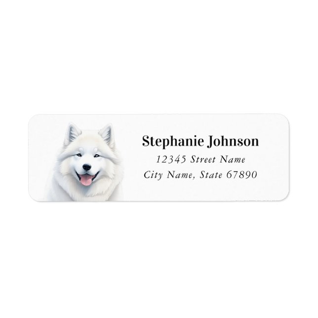 Étiquettes d'adresse de retour Samoyed (Devant)